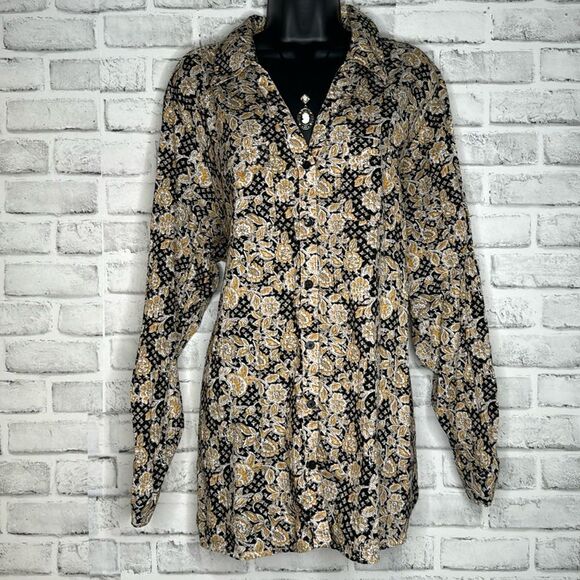 Vintage Dress Barn Paisley Button Down Shirt Top Size 3X - Picture 1 of 4